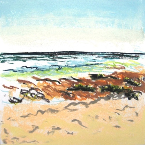 High Noon Beach, Sept. 4; 
Chalk Pastel, 1995;
10 x 10 in.